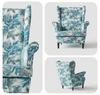 Ohrensessel Flowers Print mit gemustertem Veloursbezug im skandinavischen Stil – Family Meble