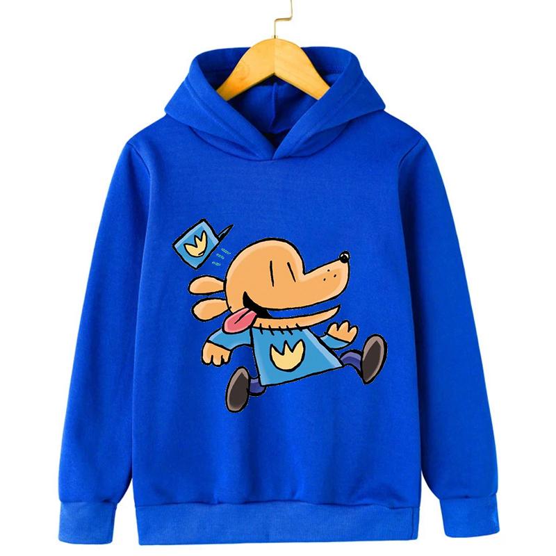Fall and Winter Children's Comfortable Warm Hoodie Cartoon Fun Dog Man Print Boys Girls Casual Fashion Long Sleeve Top