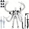 Robot Action Figure with Long Tentacles Accessory Movable Joints 3D Printed Robot Model Toy Articulated Dummy Figurine