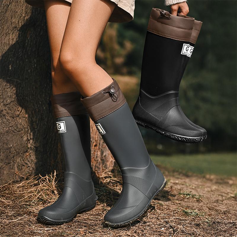 Style Rain Boots And Rain Shoes: Long-cylinder And High-cylinder Water Shoes For Men And Women, Waterproof Rubber Shoes For