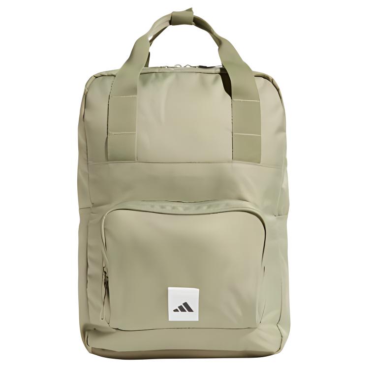 Adidas Logo Patch Zipper Closure Recycled Polyester Backpack Unisex Backpack Light-Green IX6564