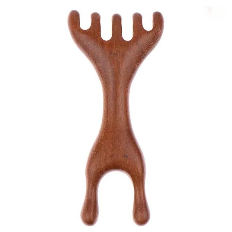 Натуральный деревянный широкий зубчатый длинный расческа для массажа меридиана антистатическая головка шесть когтей массажер способствует циркуляции крови