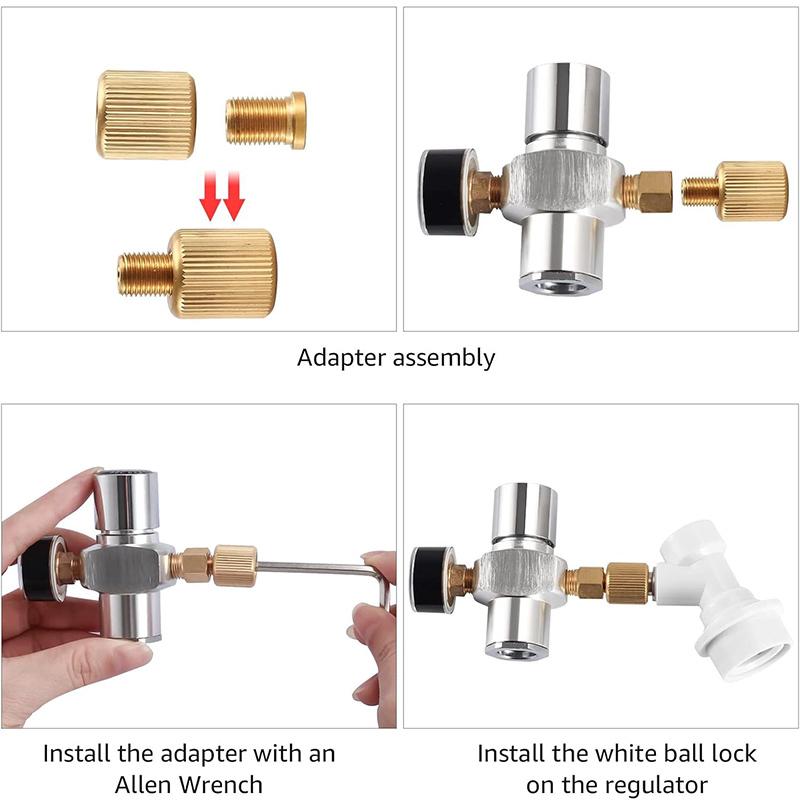 Beer Keg Co2 Charger,0-60PSI Mini Co2 Regulator,Portable Co2 Dispenser With Ball Lock Quick Disconnect For Home Brewing Beer Keg