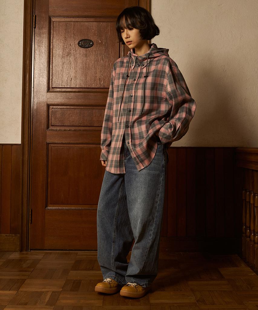 FDR Multi Check Over Hood Shirt_Pink