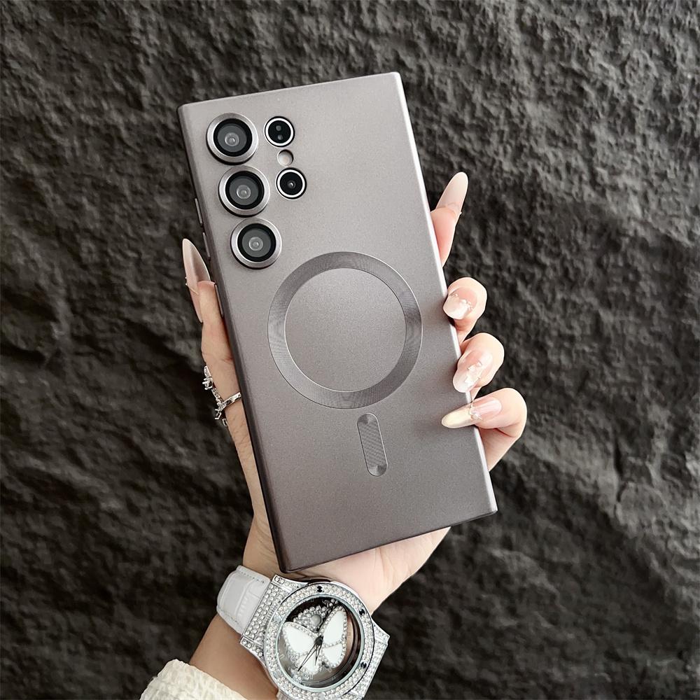 Матовые ударопрочные чехлы с магнитами Magsafe для беспроводной зарядки для Samsung Galaxy S25 S24 Ultra S23 FE S22 S21 Plus Чехол fundas