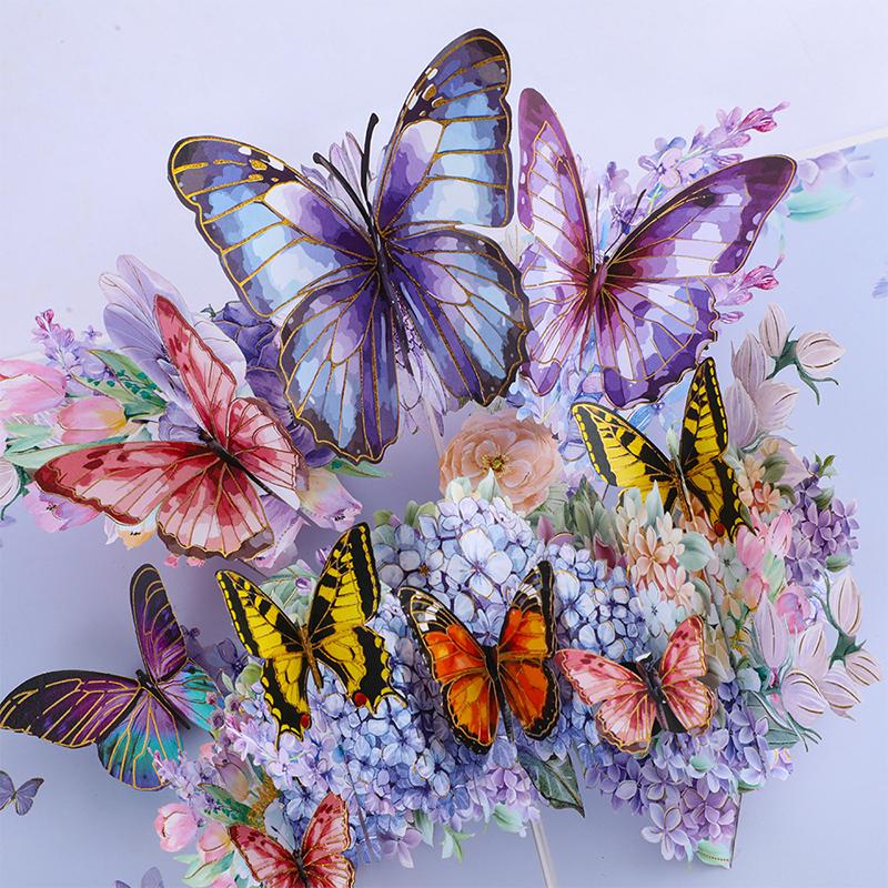 3D Butterfly Pop Up Greeting Cards Postcard For Valentine'S Day, Mother, Anniversary, Wedding Invitation Greeting, Birthday Gift