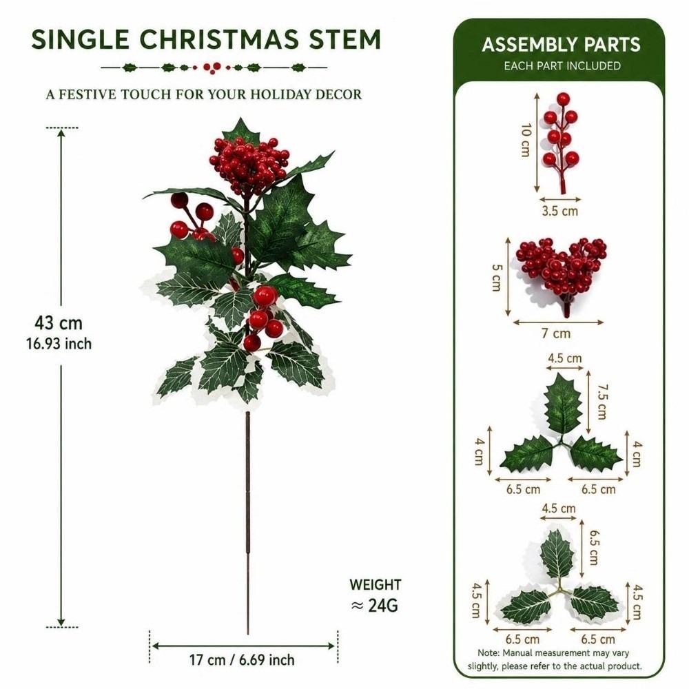 Fake Flowers Christmas Ornament Artificial Floral Decor Festive Bunches Christmas Decorations Home