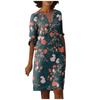 Women's Summer Vintage Floral Print V-Neck Half Sleeve Dress Dresses