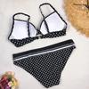 Swimwear Bikinis Black Swimming Suit For Women Dot Polka Swimsuit Padded Push-up Bikini Set