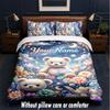 Teddy Bear Theme Custom Text Or Name 3Pcs Bedding Set,1 Flat Sheet & 2 Pillowcases Personalized Home Bedding