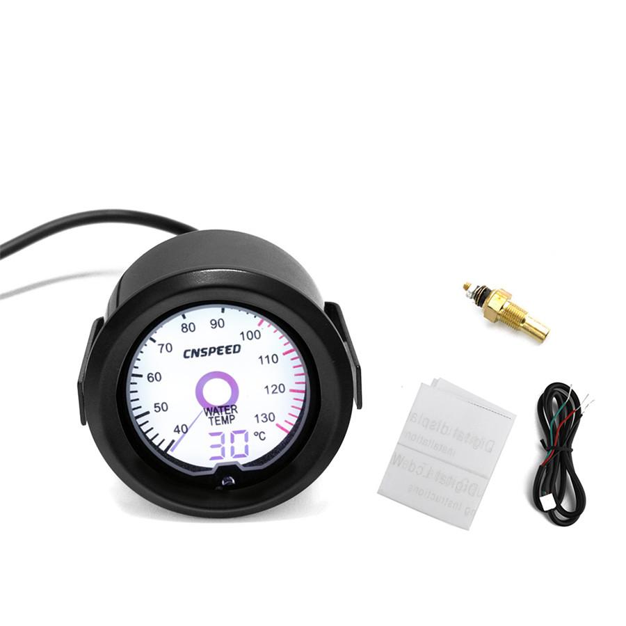 Universal 2'' 52mm Car Water Temp Temperature Gauge Digital 7-Colors LED Display
