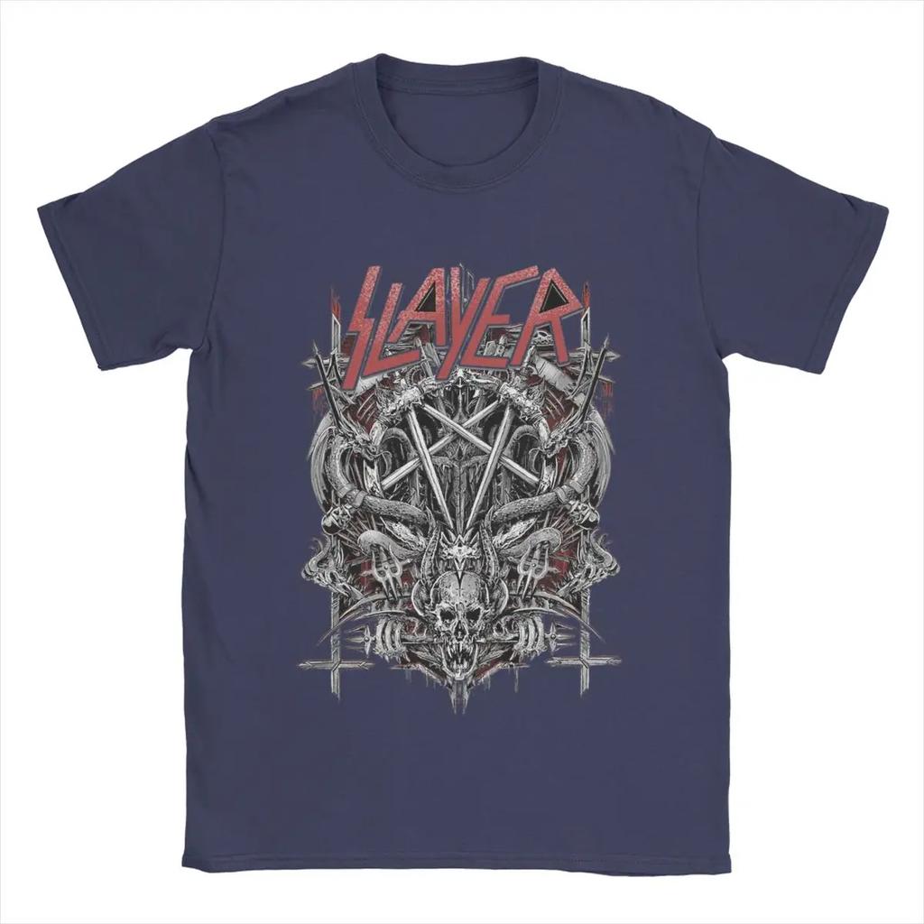 Винтажная футболка 1980-х годов в стиле метал-группы Slayer Trash Metal, мужская хлопковая футболка с круглым вырезом, футболки с коротким рукавом, топы больших размеров