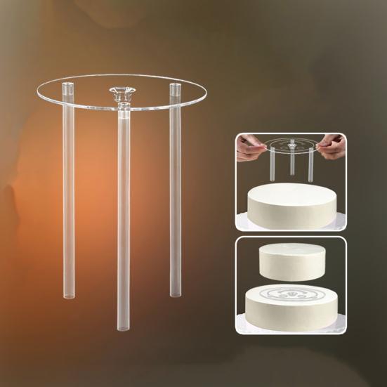 1 набор прозрачных штабелируемых подставок для торта, пищевые, многоразовые, 4 тарелки-разделителя для торта, 12 стержней для поддержки торта для тортов 4/6/8/10 дюймов