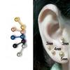 New Bean Smooth Round Ball Candy Color Unisex Titanium Steel Couple Earrings
