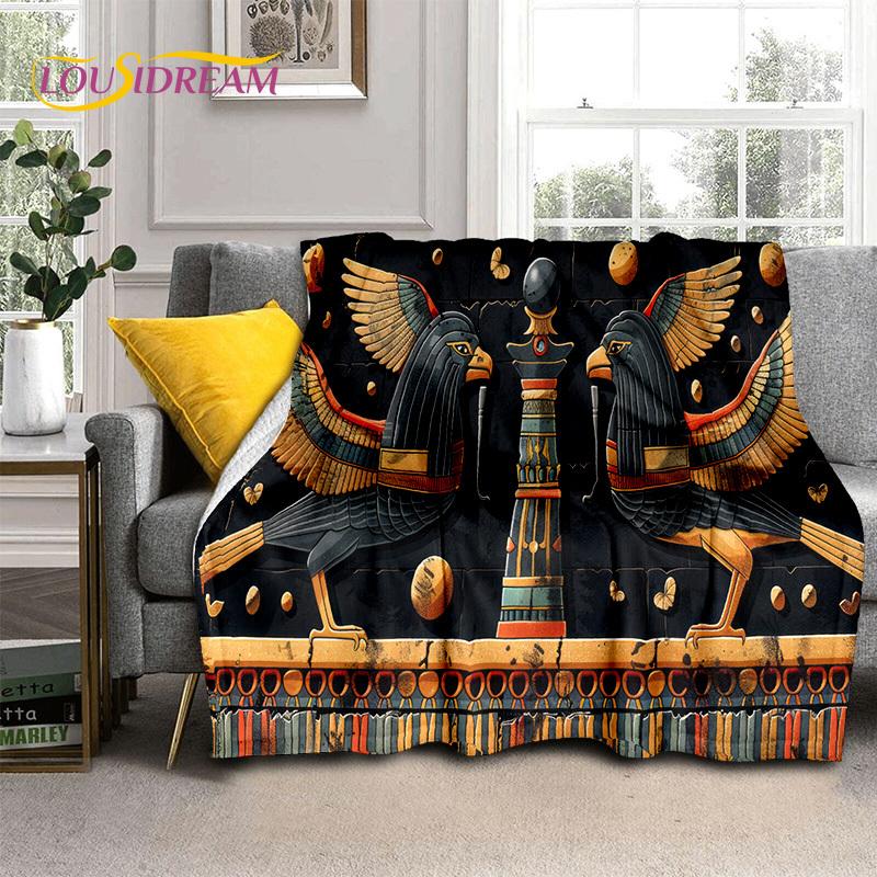 2025 Древнеегипетская иероглифическая мифология настенная живопись одеяло, мягкое покрывало для дома спальня кровать диван чехол детский подарок