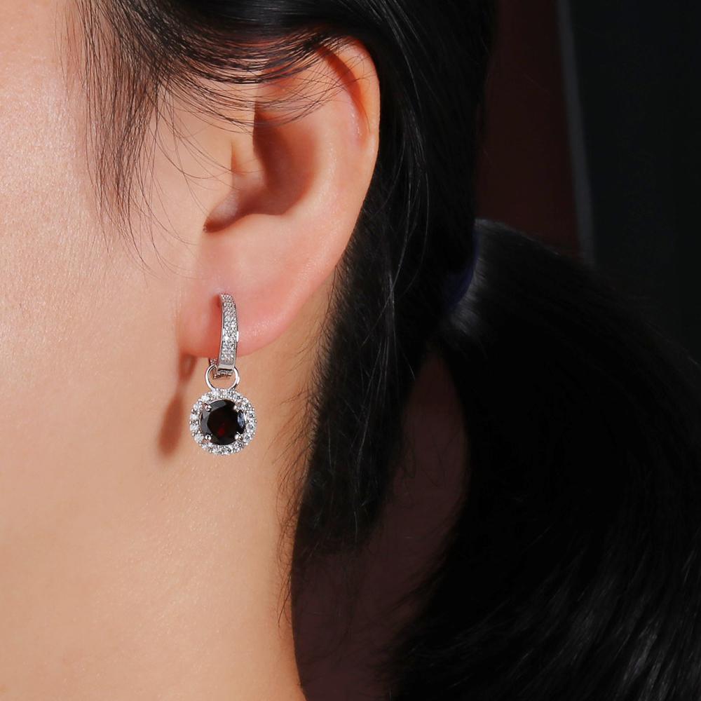 Luxury January Birthstone Natural Garnet Earrings S925 Silver Fine Jewelry Lady Anniversary & Banquets Wear