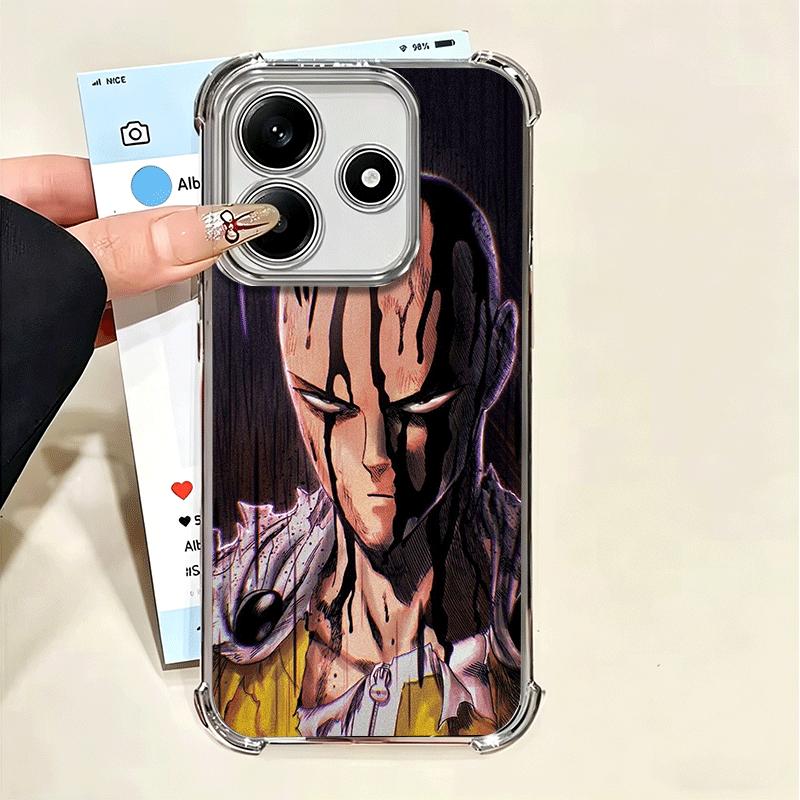 Мягкий чехол для телефона One P-Punch-Man Saitama King для Xiaomi Poco X7 X8 Pro Max X6 X5 X3 F8 Ultra F7 M8 M7 M5S Redmi 15C 15A 15 14C