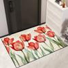 Коврик для ванной комнаты с акварельным цветком, коврик для унитаза, нескользящий коврик для входной двери в ванную, впитывающий коврик для двери в ванную