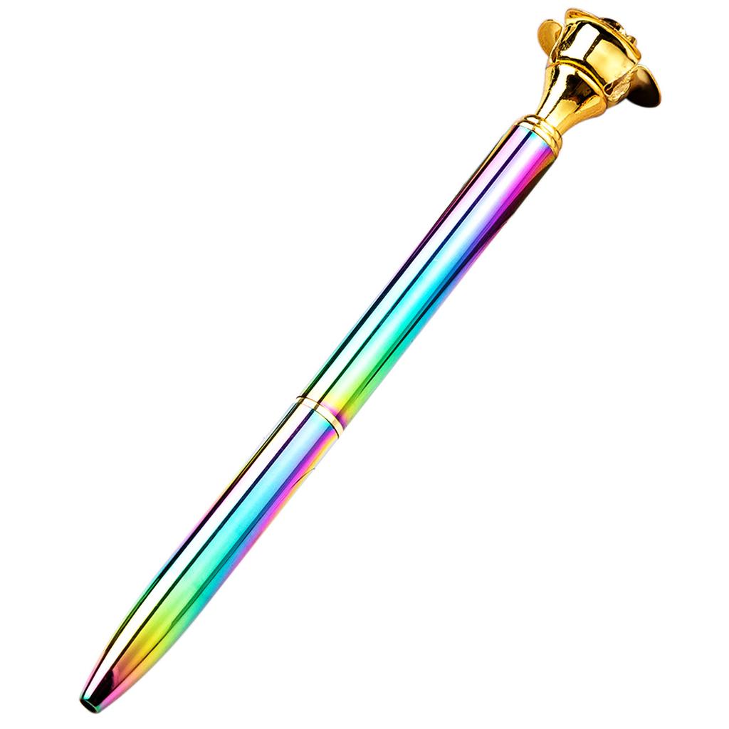 1 шт., красивая металлическая шариковая ручка с цветком розы, интересная шариковая ручка, школьные канцелярские принадлежности, школьные канцелярские принадлежности