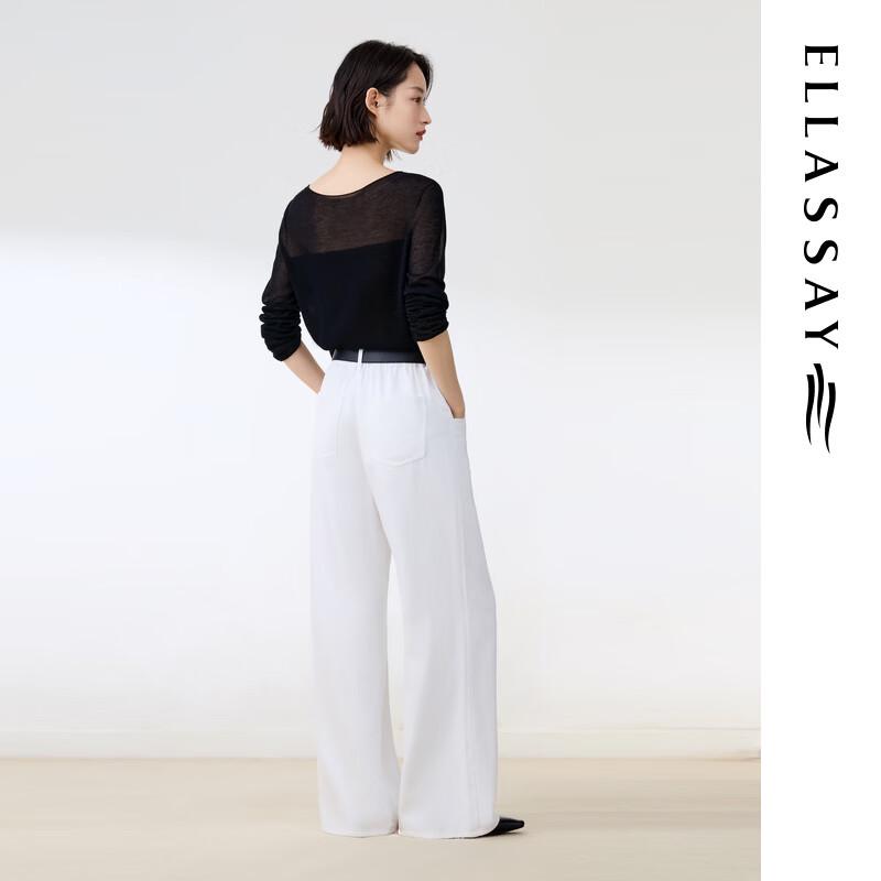 ELLASSAY 2026 Early Spring Lyocell Cashmere Round Neck Pullover Sweater