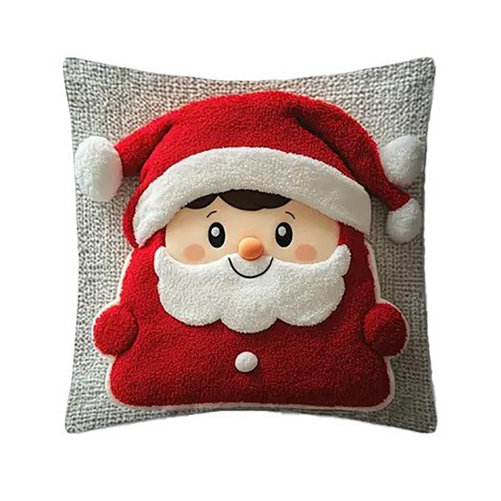 2D Printed Pillowcase Santa Claus Plush Pillow Cover Christmas Throw Pillow Cover  Home Decoration