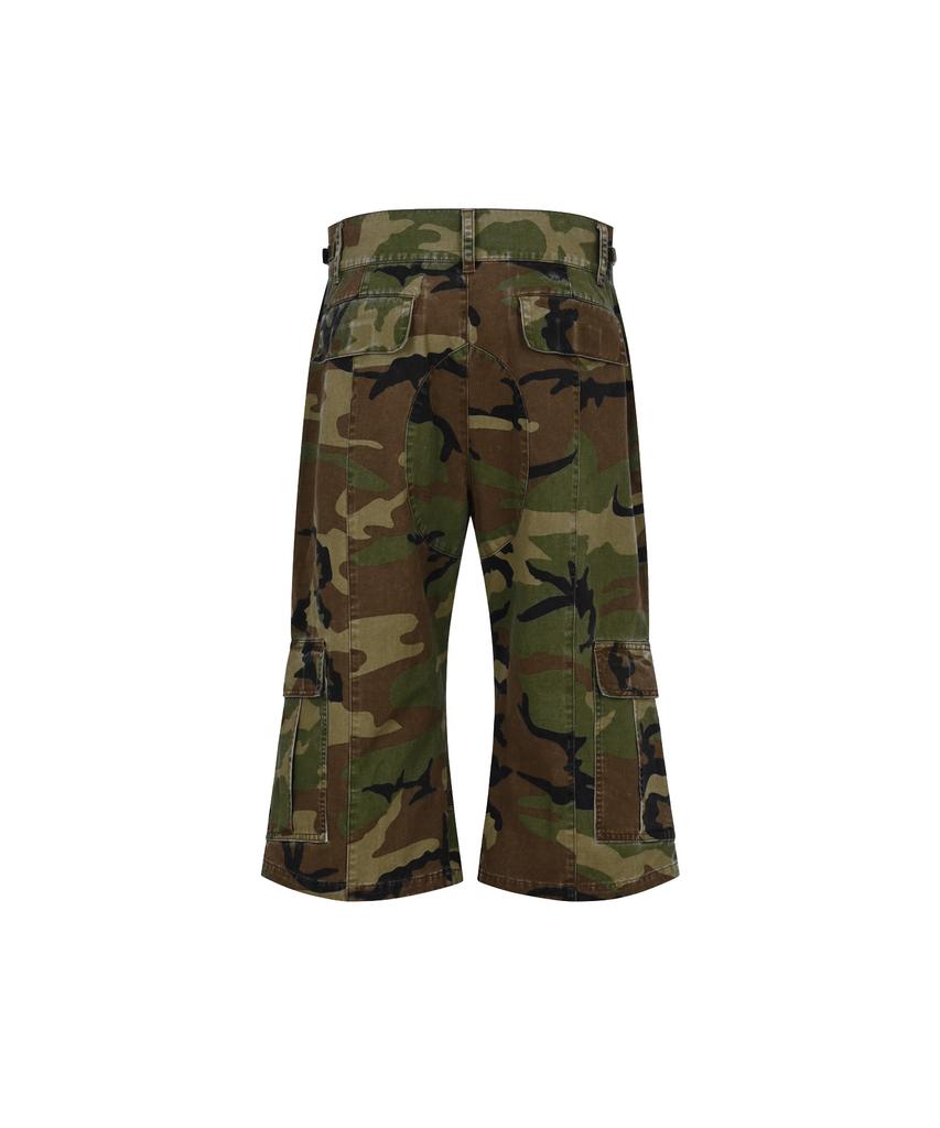 ALL EYES DOWN Flare Cargo Bermuda Pants (Camo)