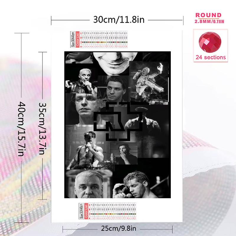 Rammstein 100% Round Full Drill 5D DIY Diamond Painting Embroidery Cross Stitch Rhinestone Décor