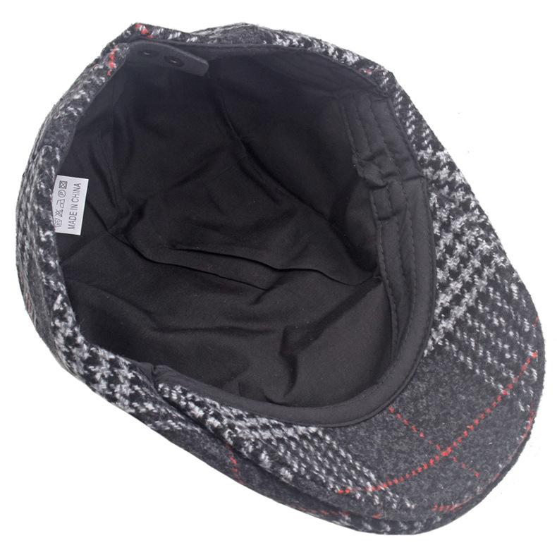 Осенне-зимний шерстяной берет, мужская британская кепка вперед, клетчатая кепка, кепка газетчика