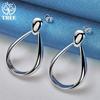 925 Sterling Silver Classic Big Circle Drop Charm Earrings Jewelry