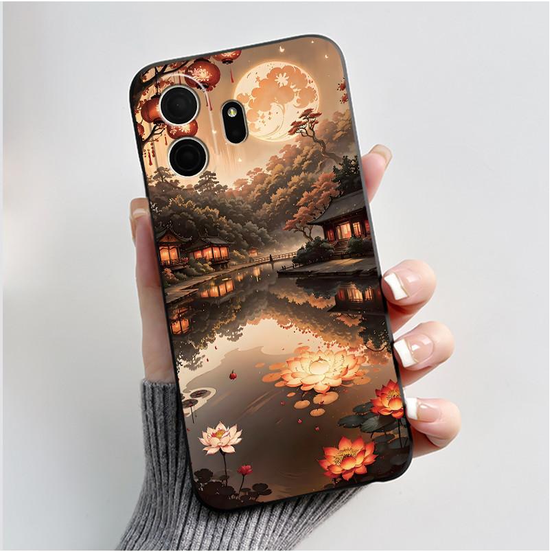 Для чехла TCL NxtPaper 70 Pro Роскошный Милый Кролик с Сердечком Забавный Мягкий Черный ТПУ Силиконовый Чехол для Телефона Для TCL NxtPaper70 Pro Задняя Крышка