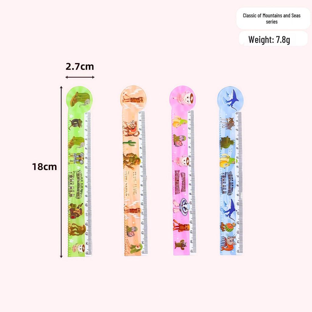 15cm Transparent Cartoon Ruler with Wavy Edge - Cute Plastic Drawing Scale for Students