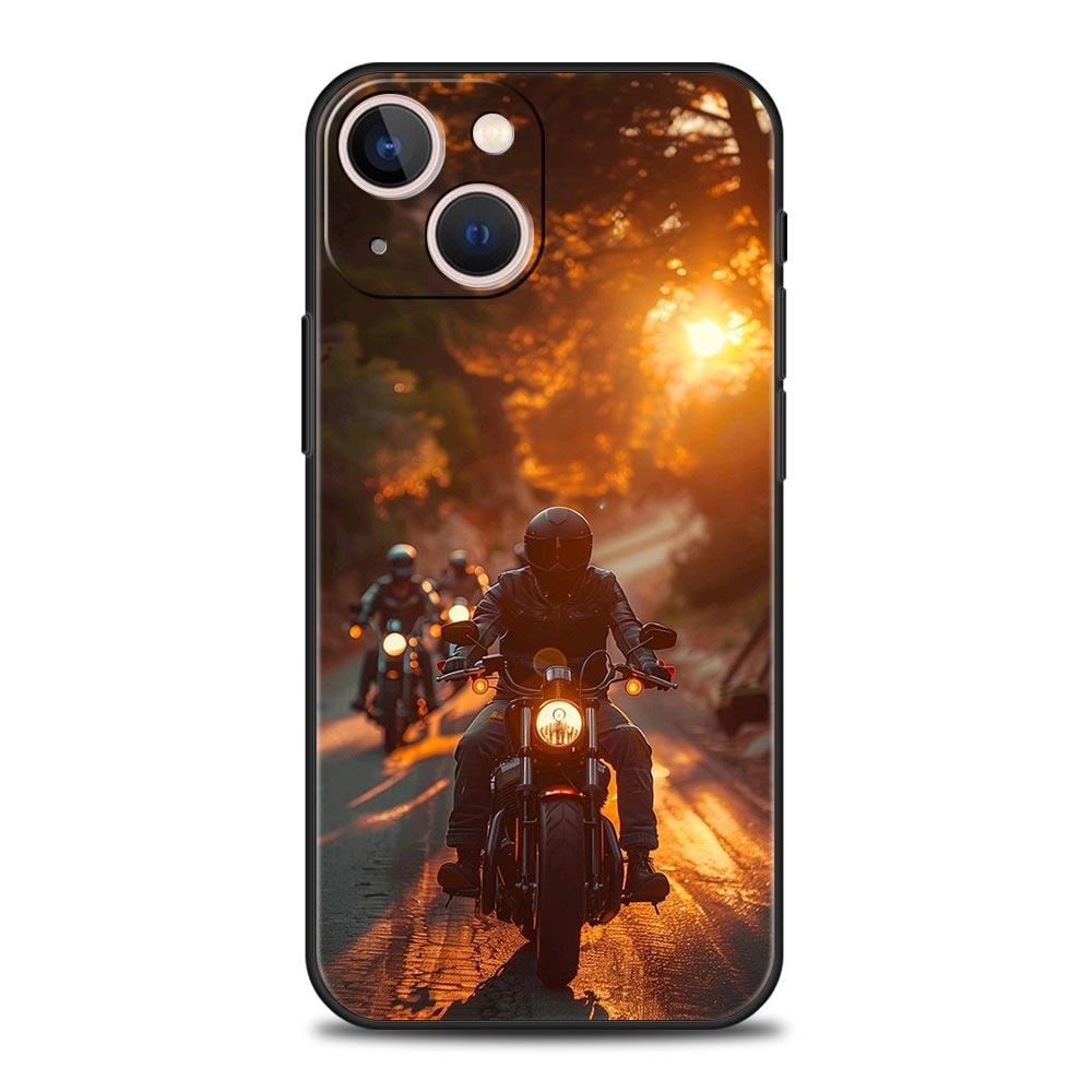 Чехол для телефона Мото Кросс Мотоцикл Спорт Для iPhone 17 16 15 Pro Max 11 12 13 14 7 8 Plus SE 2020 X XR XS Мягкий Черный
