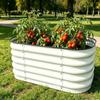 Mobile Metal Planter Box with Wheels for Outdoor Flowers, Vegetables, and Plants; Ideal for Courtyard, Rooftop, and Balcony Gardens