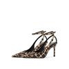 Fashion New Leopard Print Pointed Toe Office Lady Shoes Autumn Designer Shallow Stilettos Large Size Ankle Strap Women High Heels Pumps
