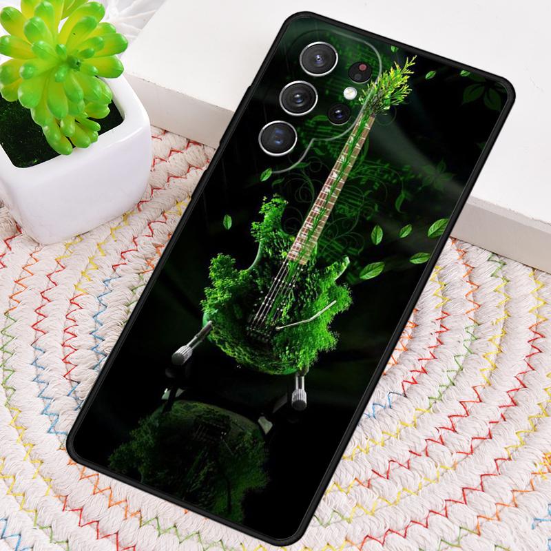 Music Flames Bass Guitar Silicone Phone Case For Samsung Galaxy note 10 pro S26 S25 S24 S23 S22 S21 Plus S25Ultra Capa Cover