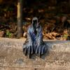 New Reaping Solace The Reaper Sitting Statue Gothic Desktop Resin Black Sculptures For Home Decoration Ornament