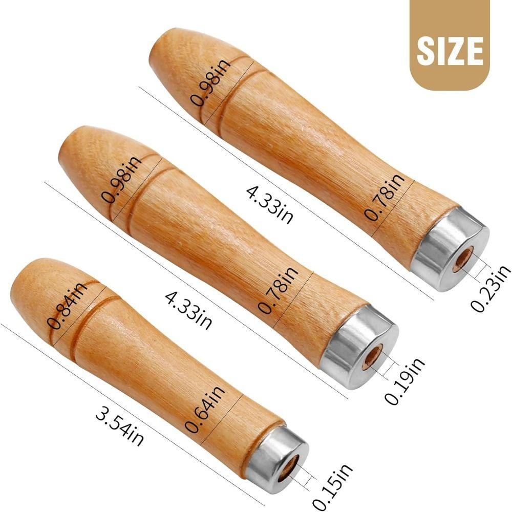 15pcs Cylindrical Small Wooden Handle Wood File Handle File Special Handle Screwdriver Hand Drill
