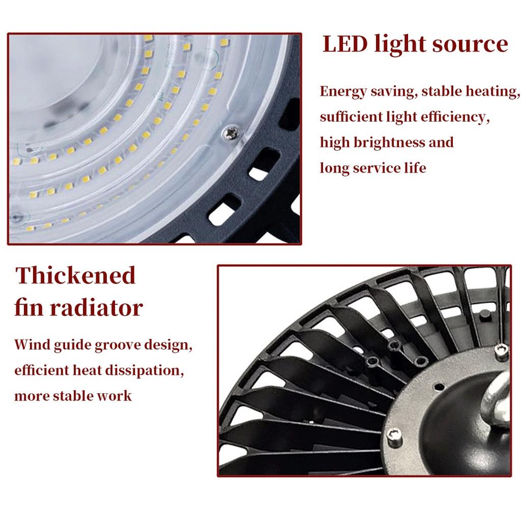 200 Вт 300 Вт 500 Вт НЛО светодиодный светильник с высоким пролетом AC220V водонепроницаемый складской гаражный светильник супер яркое коммерческое промышленное освещение