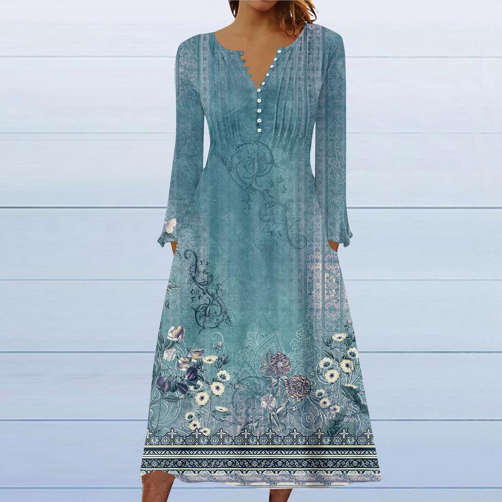 Модное женское повседневное модное однотонное платье с карманами и v-образным вырезом, пуловер с длинными рукавами