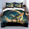 Unicorn Design Art Set Decor Bedding Set with 1 Duvet Cover 2 Pillowcases Single Double King Queen, Gift