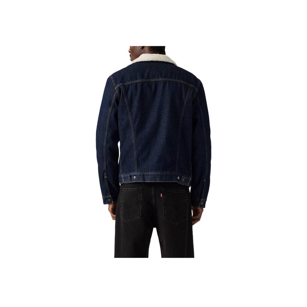 Levis Удобная Универсальная Теплая Простая Куртка Джинсовая с Острым Воротником и Длинным Рукавом Мужские куртки 16365-0271