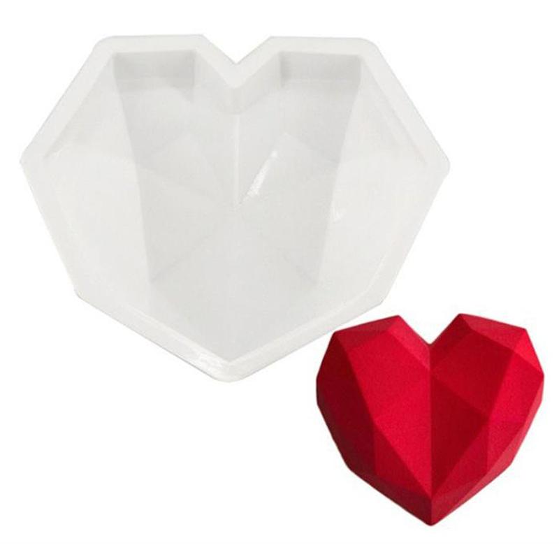 Big Diamond Heart Silicone Form Big Love Heart Cake Fondant DIY Mould Торты Mousse Chocolate Decorating Tools Soap Forms