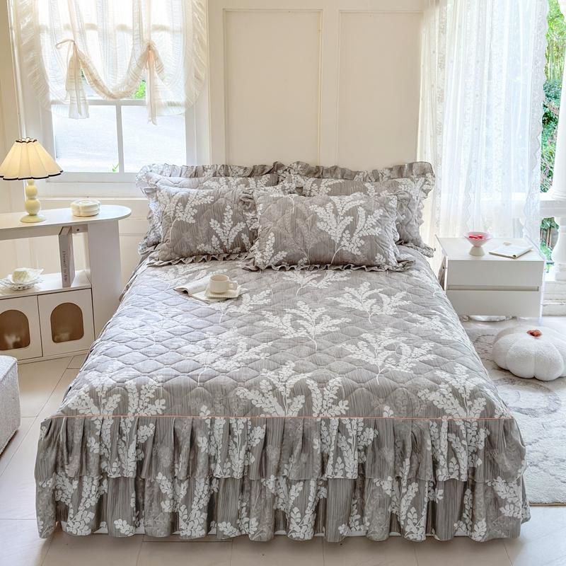 1 шт. Утолщенная Подзорная юбка для кровати в цветочном стиле Постельное белье Двухслойное кружевное покрывало для кровати Домашнее покрывало faldones de cama (Нет наволочки)