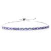 Танзанитовый теннисный браслет - серебро 925 пробы