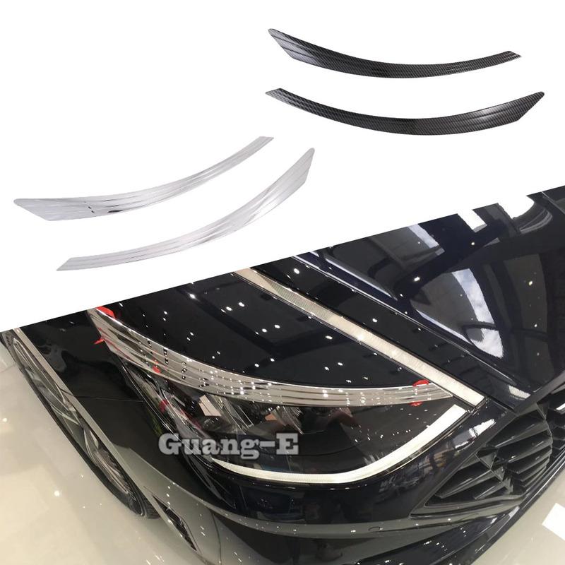 Для Hyundai Sonata DN8 10-го поколения Стайлинг Кузова Фары Передние Накладки на Брови Световые Лампы Рамка Покрытие Детали Детектор