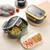1200ml Double-layer Lunch Box Portable Compartment Fruit Food Box Microwave Lunch Box With Fork And Spoon Picnic Fresh Box