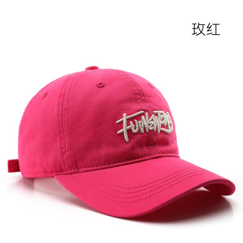 Hat retro washed cotton letter embroidered cap outdoor sports men's and women's sun protection baseball cap