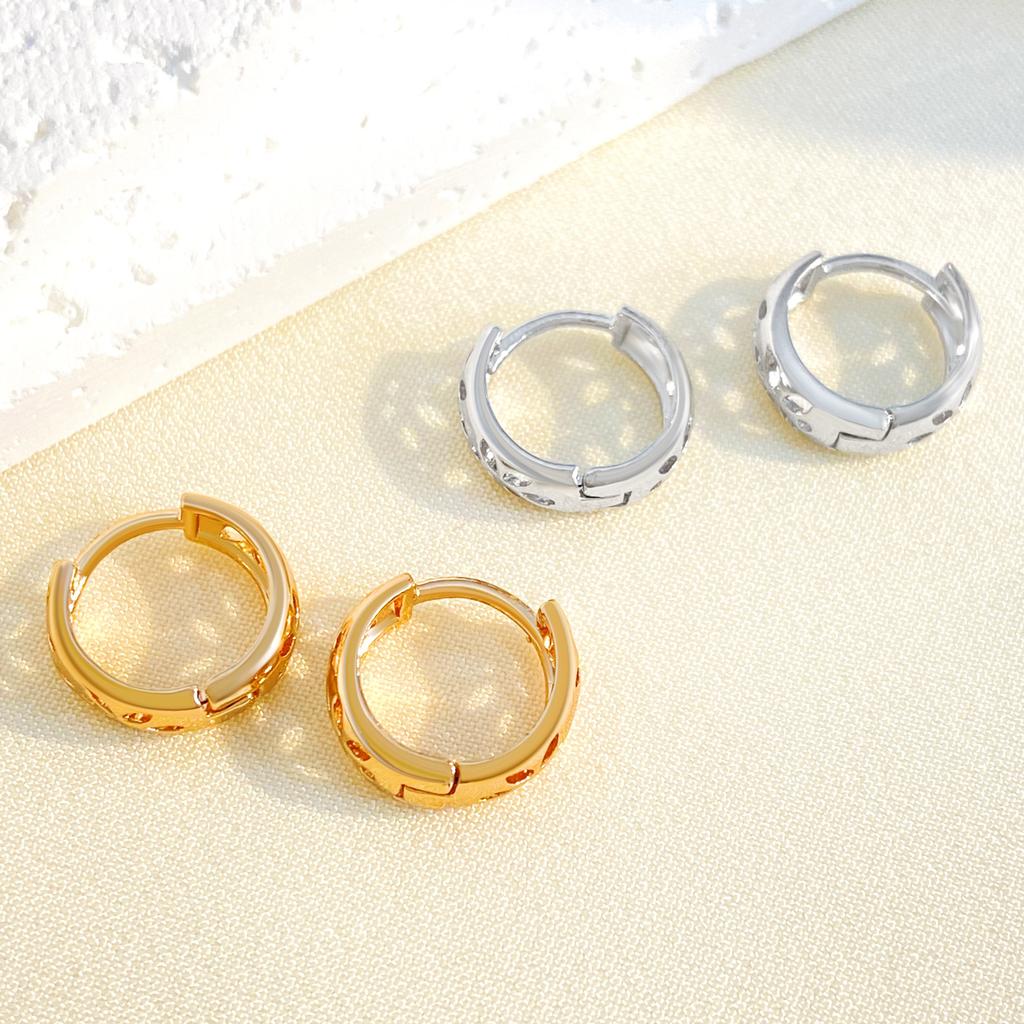 Модные универсальные серьги-кольца в новом инс-стиле, с нерегулярным полым принтом, персонализированные трендовые серьги-клипсы
