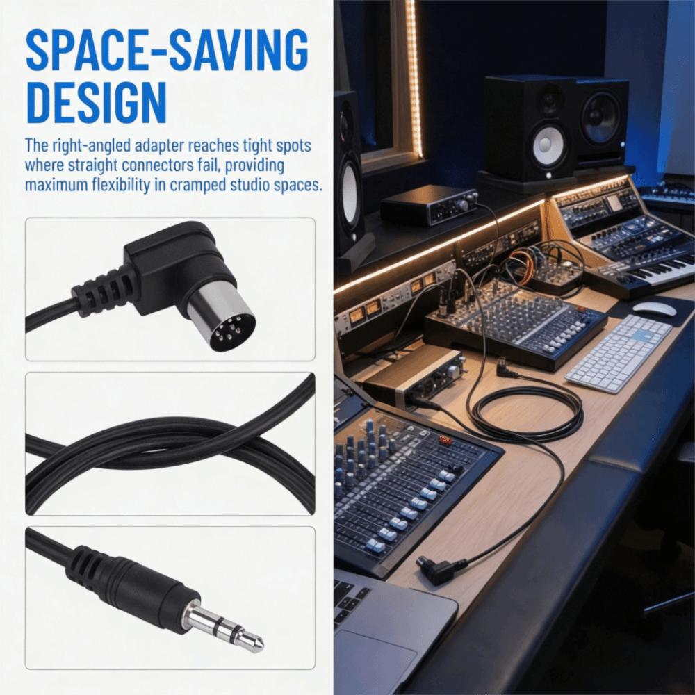 5.9ft 3.5mm to DIN 8PIN Cable 3.5mm to DIN 8PIN Converter Cable Musical Instrument Use