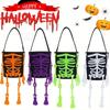 Halloween Felt Candy Bucket Trick or Treat Skull Print Spooky Cookie Gift Buckets Party Favor for Kids Halloween Eve Party